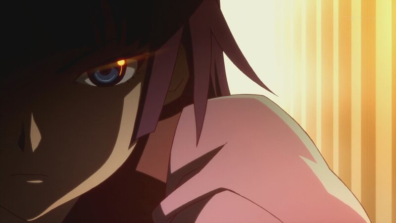 Anime Character Close-up — Black, Dramatic, Sunset