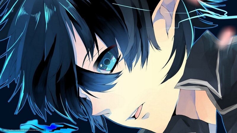 Anime Character Close-up — Blue, Dramatic