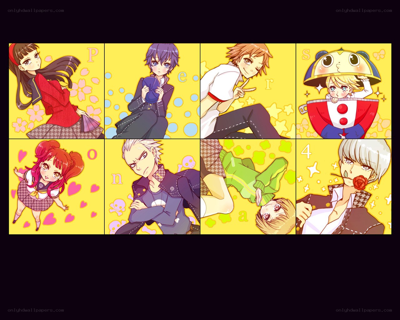 Anime character collage