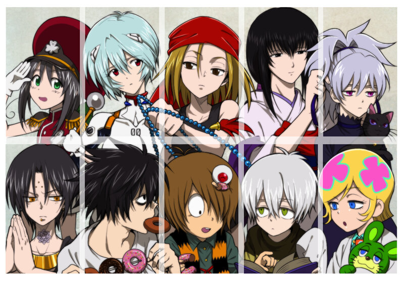 anime character collage