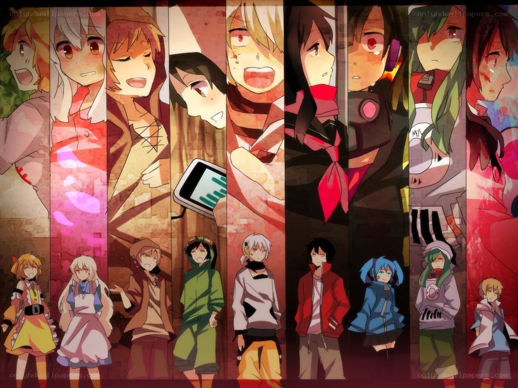 Anime character collage