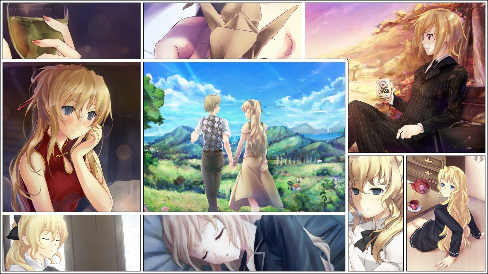 Anime character collage