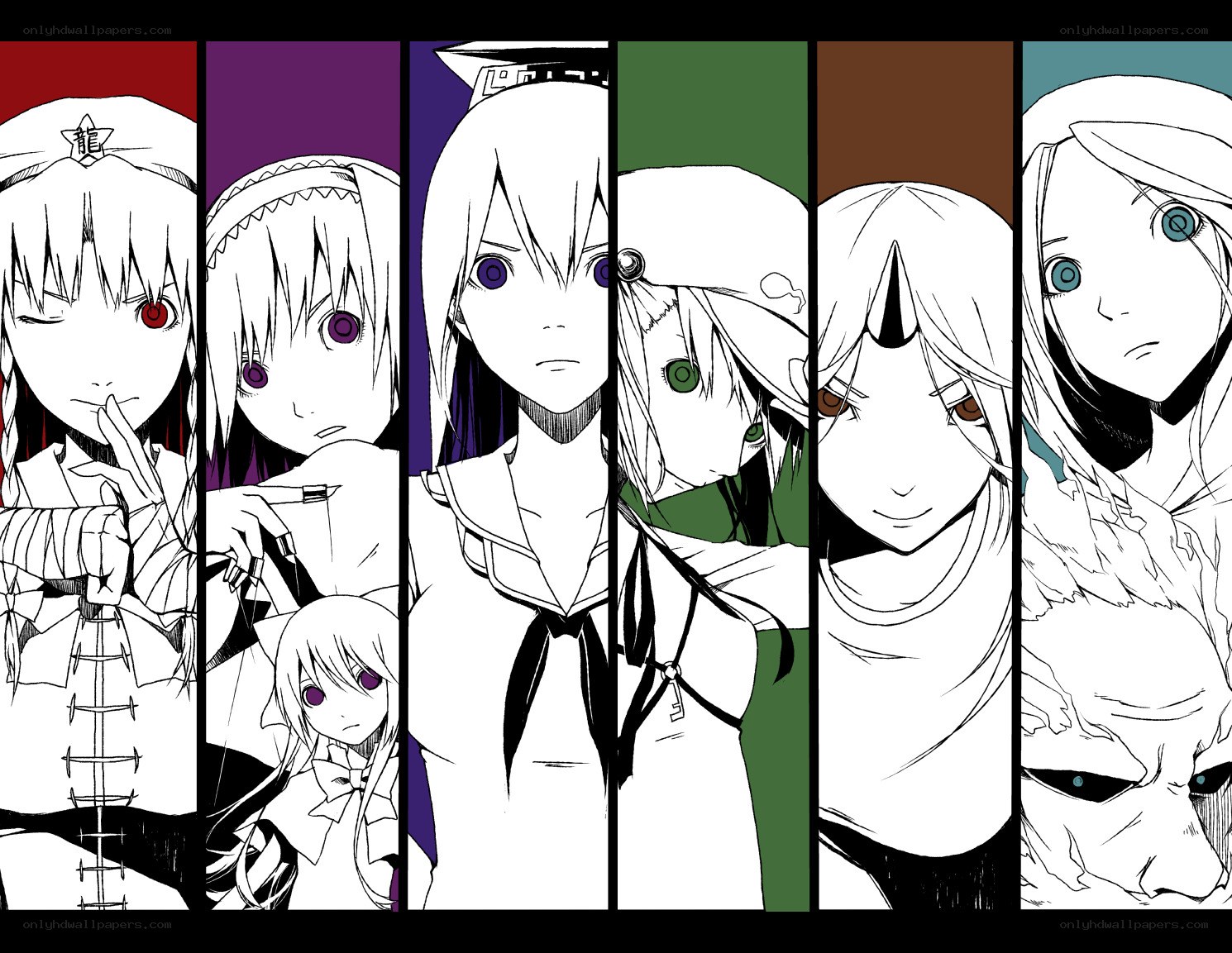 Anime character collage