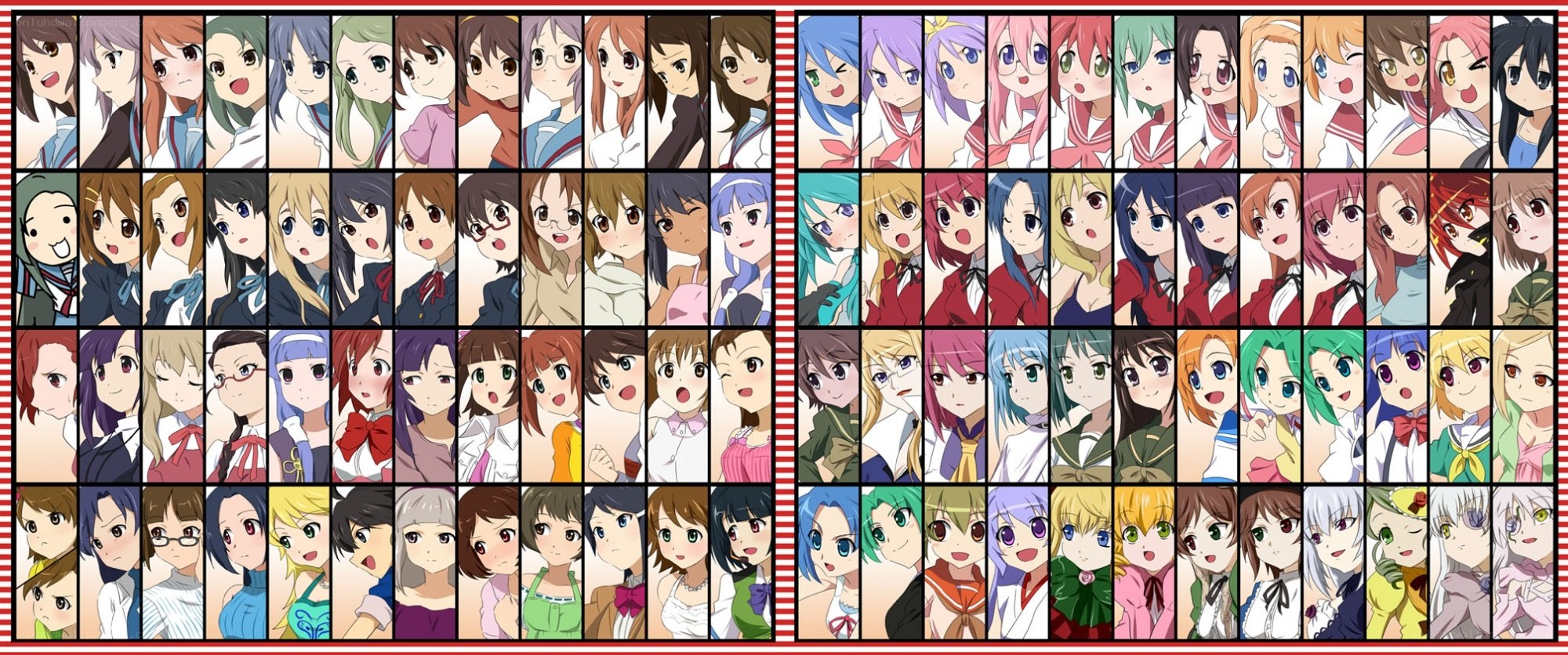 Anime character collage