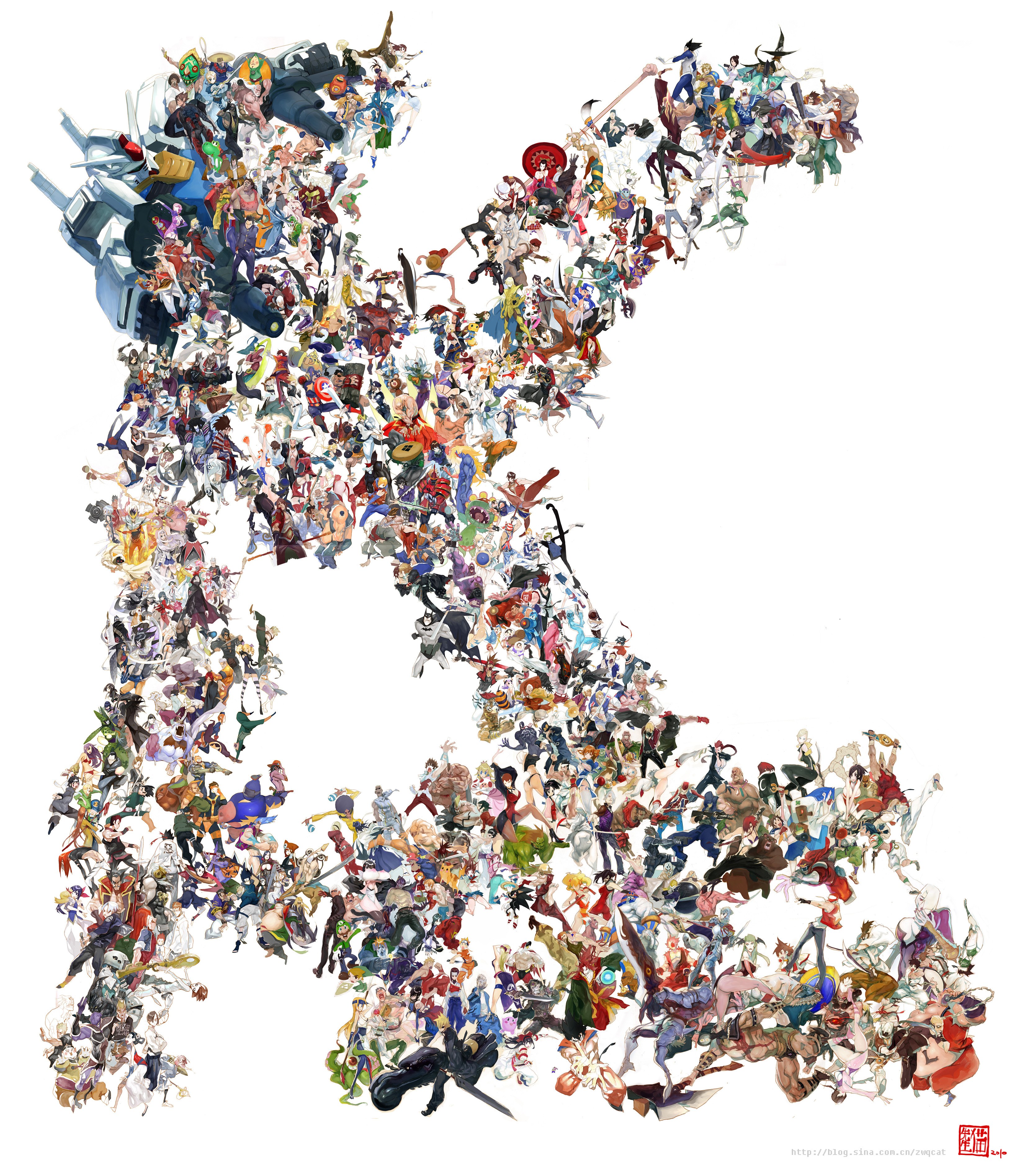 Anime character collage art