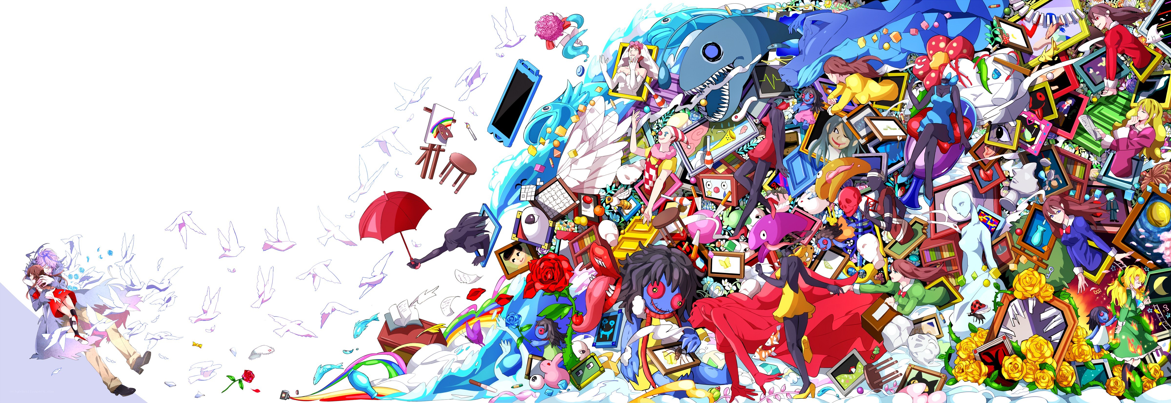Anime character collage artwork