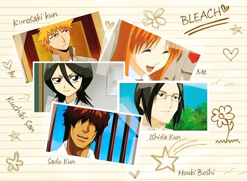 Anime Character Collage — Beige, Cheerful