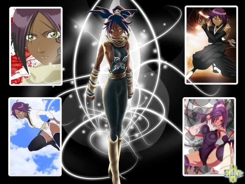 Anime Character Collage — Black, Dramatic, Character Portraits