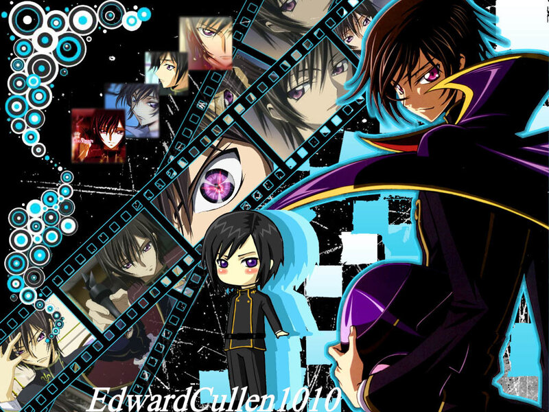 Anime Character Collage — Black, Dramatic, Digital Art, Film Strip