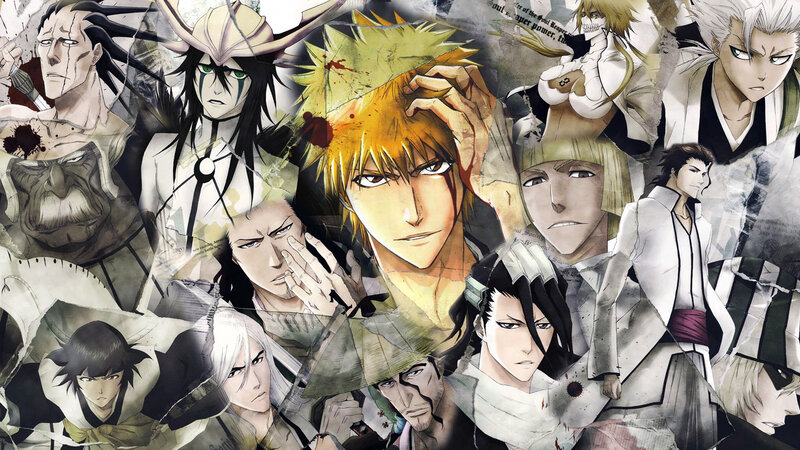 Anime Character Collage — Black, Dramatic, Manga, Characters, Blood