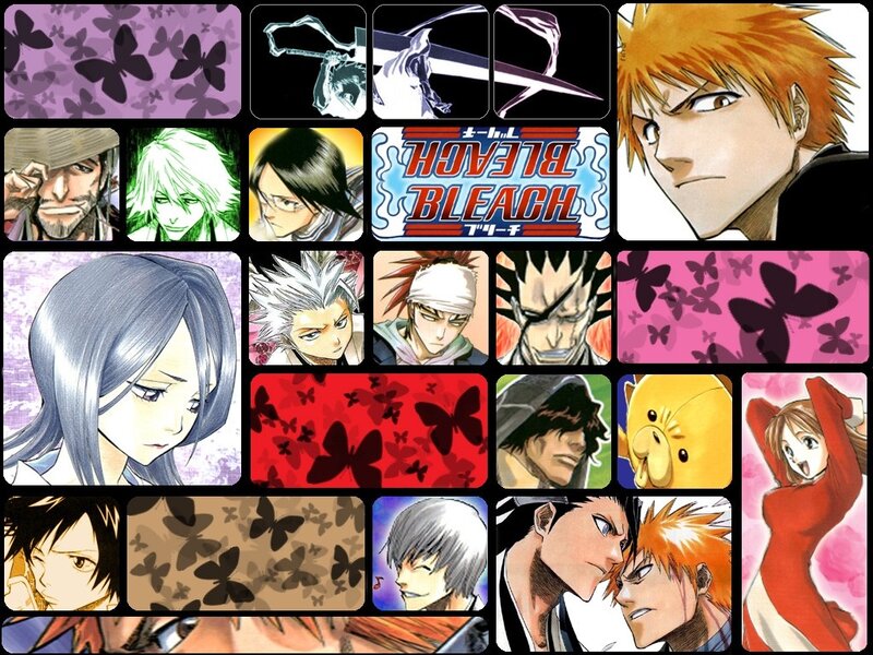 Anime Character Collage — Black, Dramatic, Manga, Characters, Butterflies