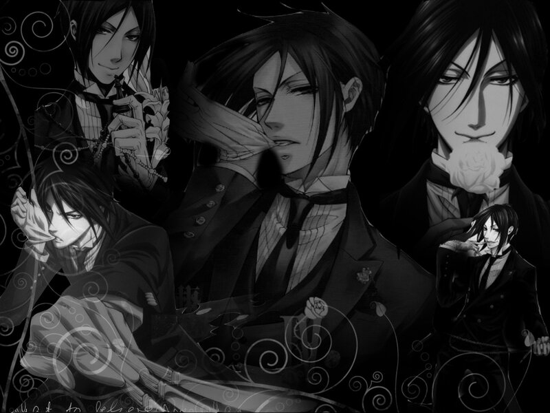 Anime Character Collage — Black, Dramatic, Manga, Suits
