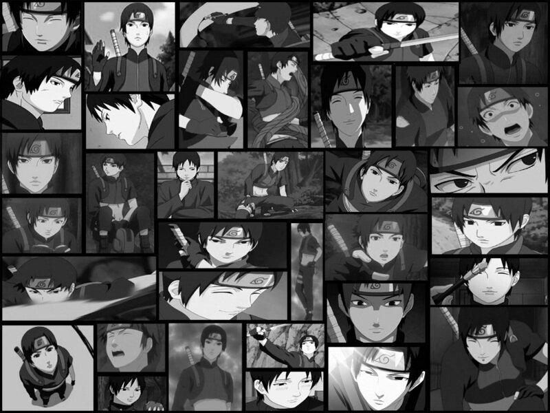 Anime Character Collage — Black, Dramatic, Manga