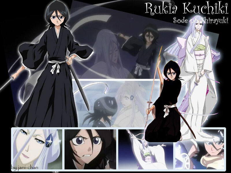 Anime Character Collage — Black, Dramatic, Sword