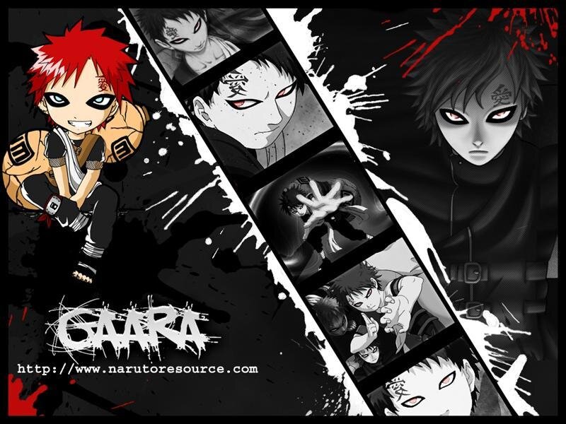 Anime Character Collage — Black, Dramatic