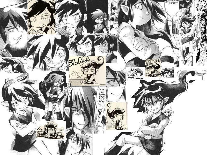 Anime Character Collage — Black, Dynamic