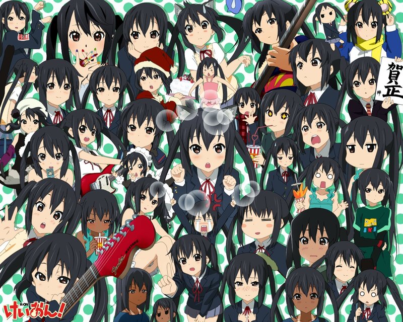 Anime Character Collage — Black, Playful