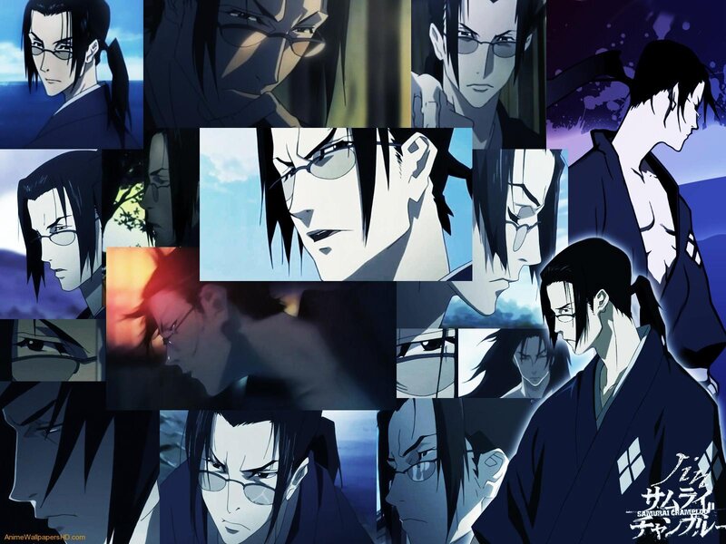 Anime Character Collage — Blue, Dramatic, Glasses