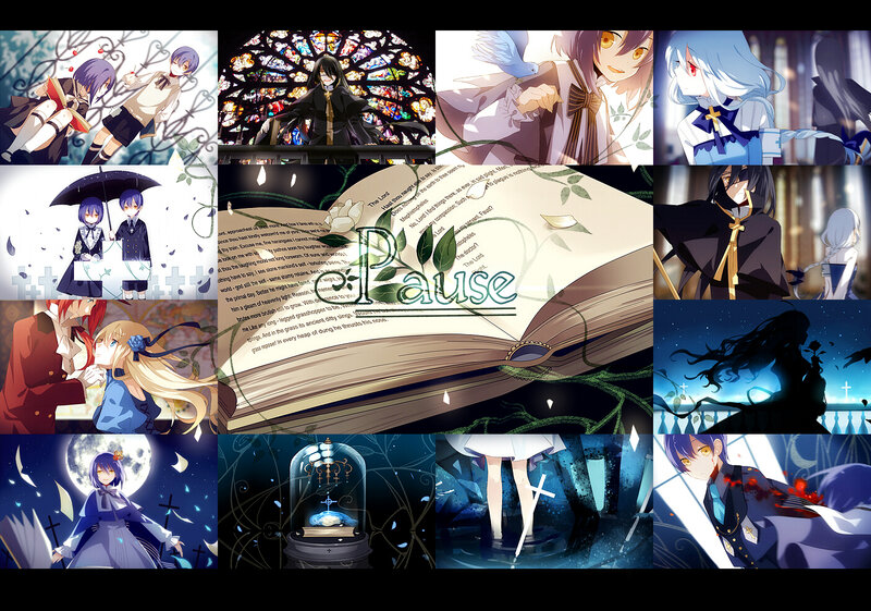 Anime Character Collage — Blue, Dramatic, Night