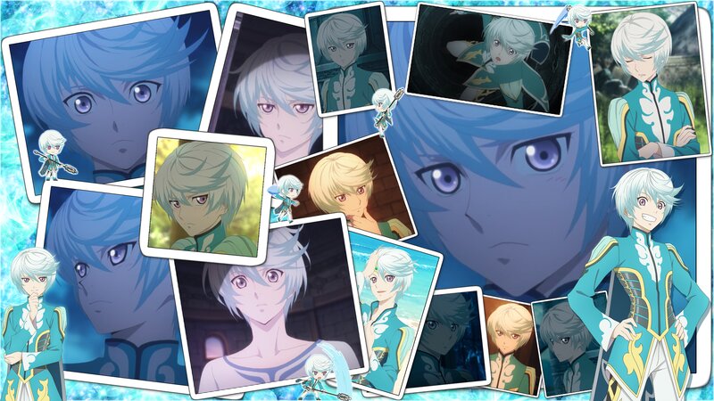 Anime Character Collage — Blue, Dramatic, Photocollage