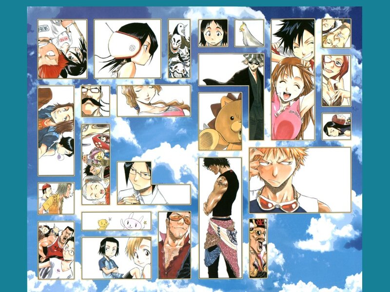 Anime Character Collage — Blue, Dynamic, Manga, Characters