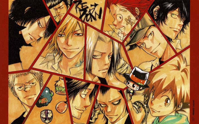 Anime Character Collage — Brown, Dramatic, Manga