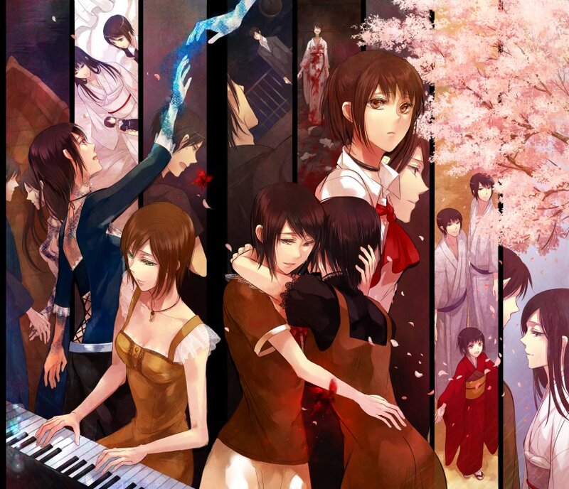 Anime Character Collage — Brown, Dramatic, Spring