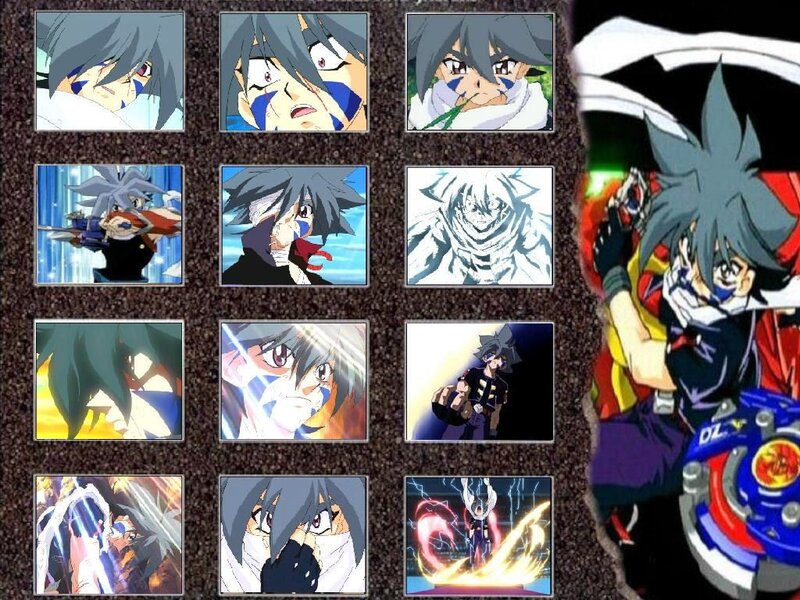 Anime Character Collage — Gray, Dramatic, Beyblade