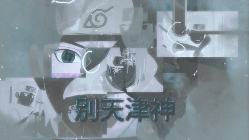 Anime Character Collage — Gray, Dramatic, Eyes