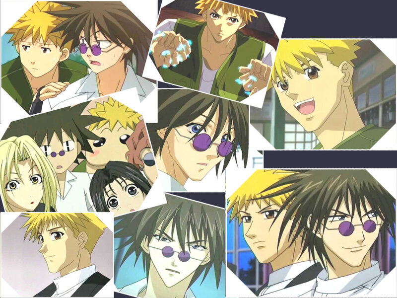 Anime Character Collage — Green, Dramatic, Sunglasses