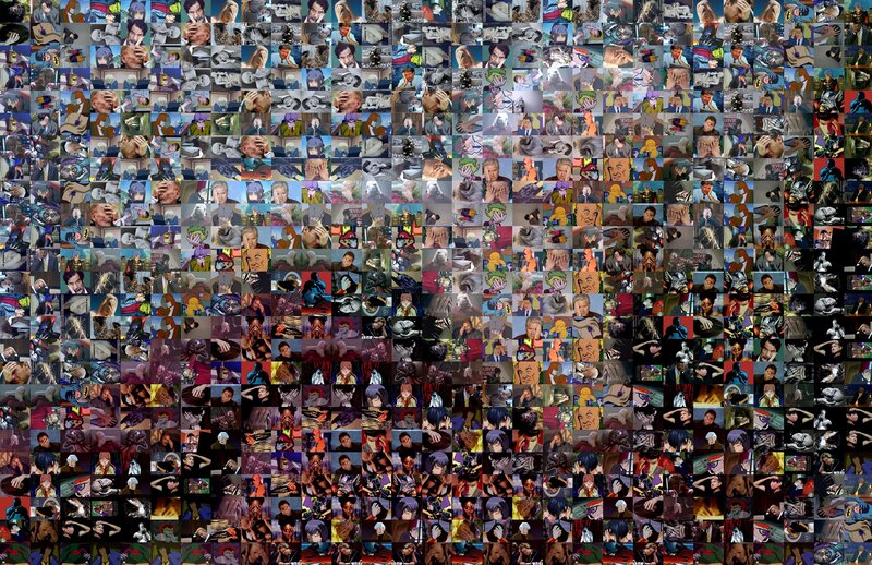 Anime character collage mosaic