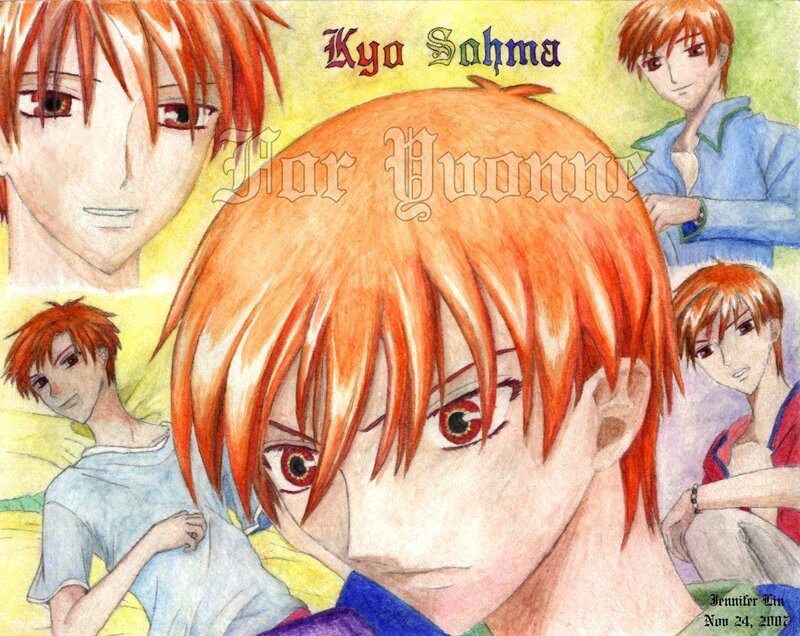 Anime Character Collage — Orange, Dramatic