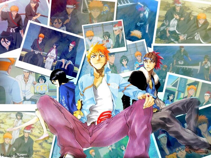 Anime Character Collage — Orange, Dynamic