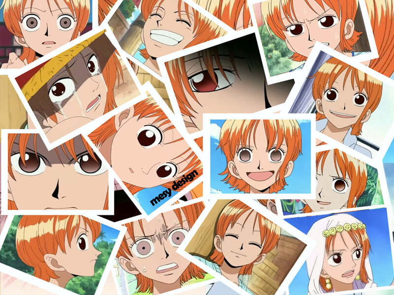 Anime Character Collage — Orange, Playful