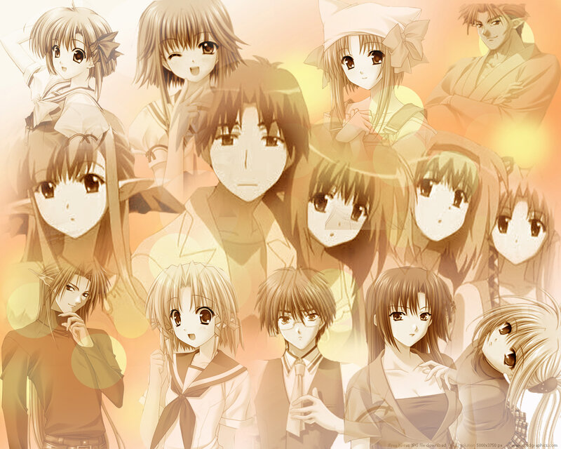 Anime Character Collage — Orange, Warm