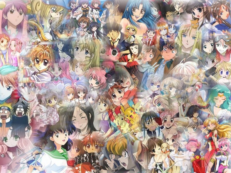 Anime Character Collage — Pink, Chaotic