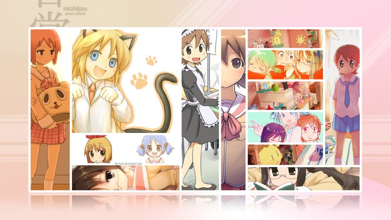 Anime Character Collage — Pink, Playful