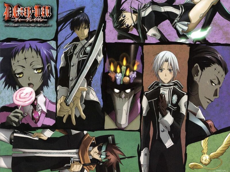 Anime Character Collage — Purple, Dramatic, Manga