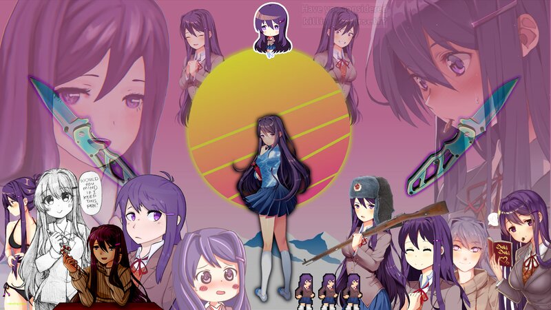 Anime Character Collage — Purple, Dramatic, Sunset