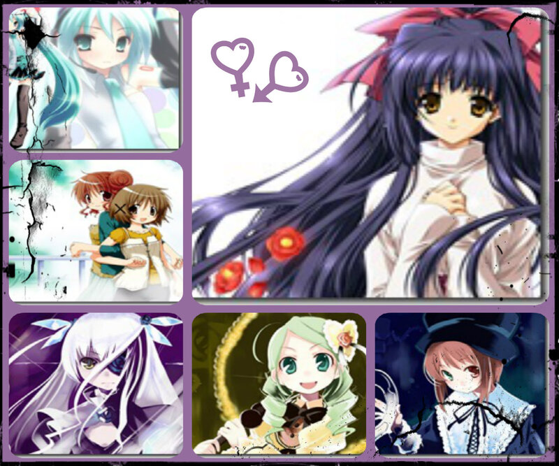 Anime Character Collage — Purple, Dreamy