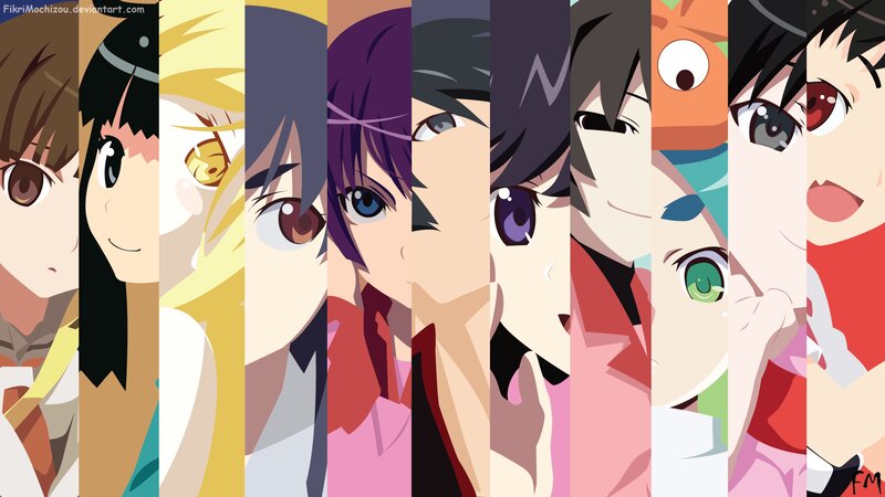 Anime Character Collage — Purple, Vibrant