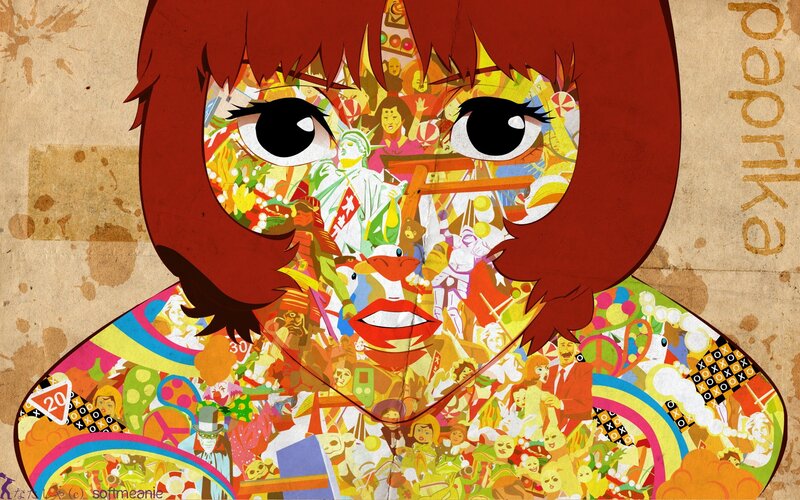 Anime Character Collage — Red, Chaotic, Digital Art
