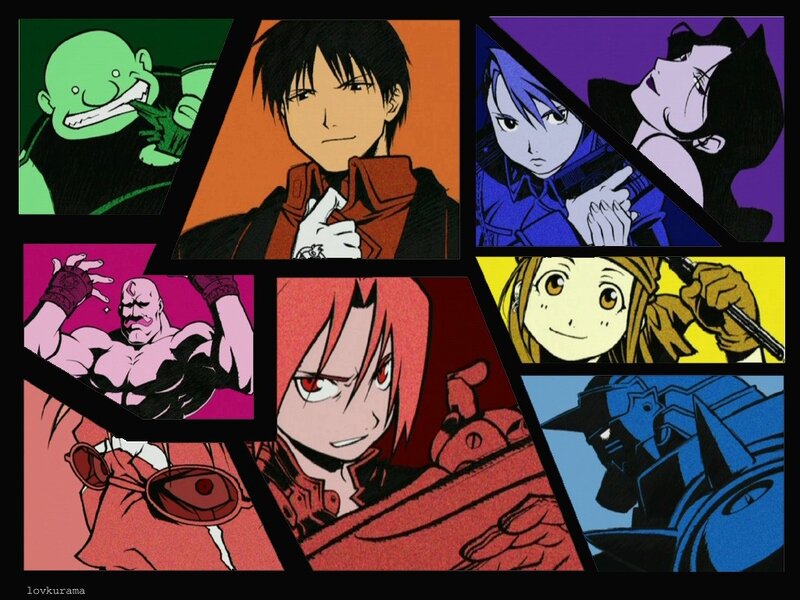 Anime Character Collage — Red, Dramatic, Manga, Characters