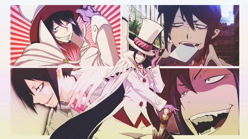 Anime Character Collage — White, Dramatic, Afternoon