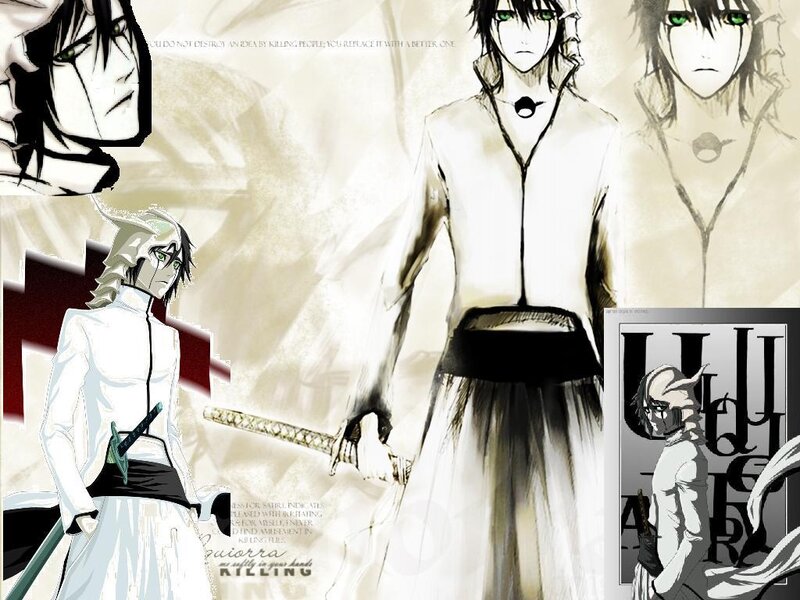 Anime Character Collage — White, Dramatic, Manga