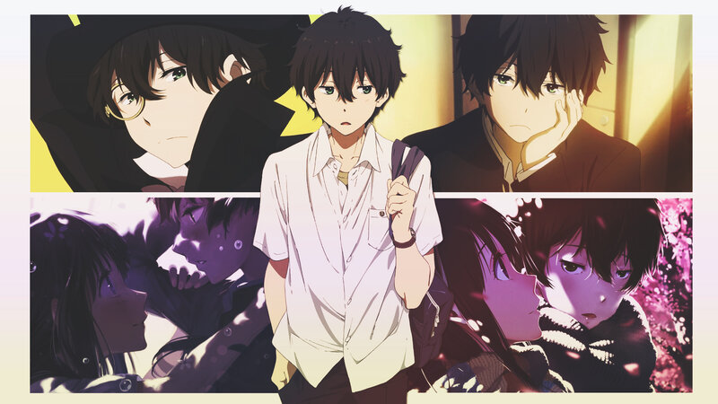 Anime Character Collage — White, Dramatic, Sunset