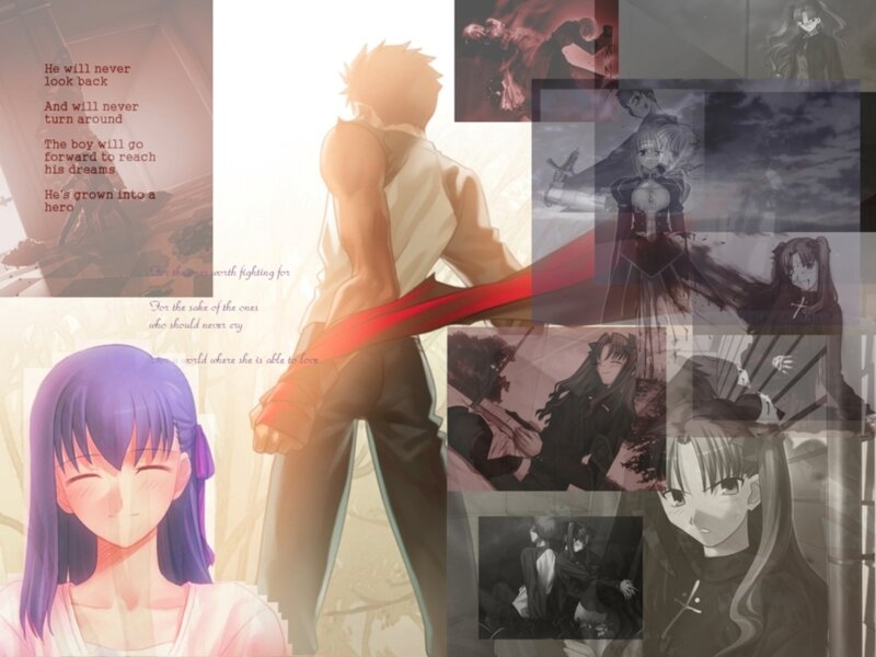 Anime Character Collage — White, Dramatic