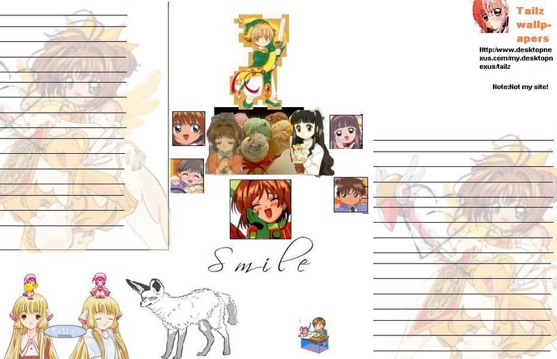 Anime Character Collage — White, Playful