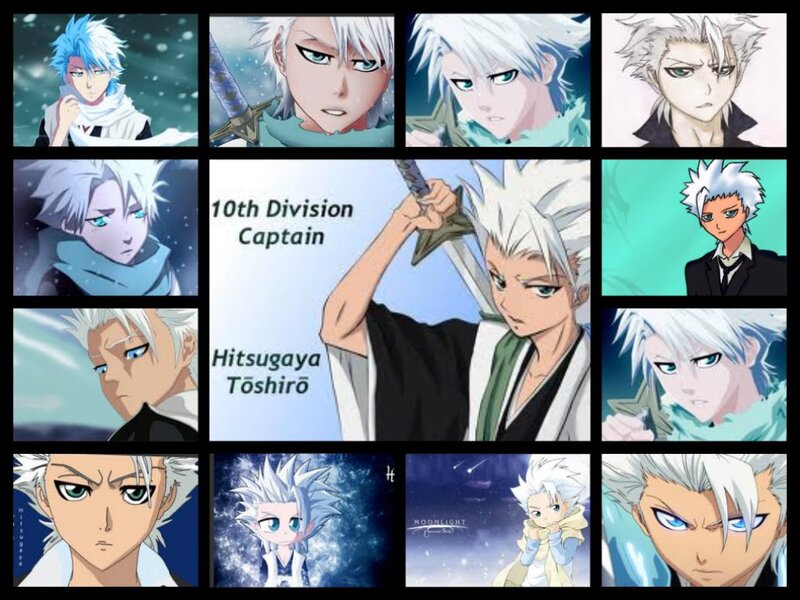 Anime Character Collage — White, Serious