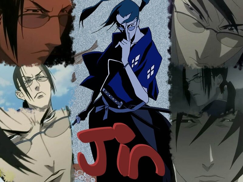Anime character collage with Jin